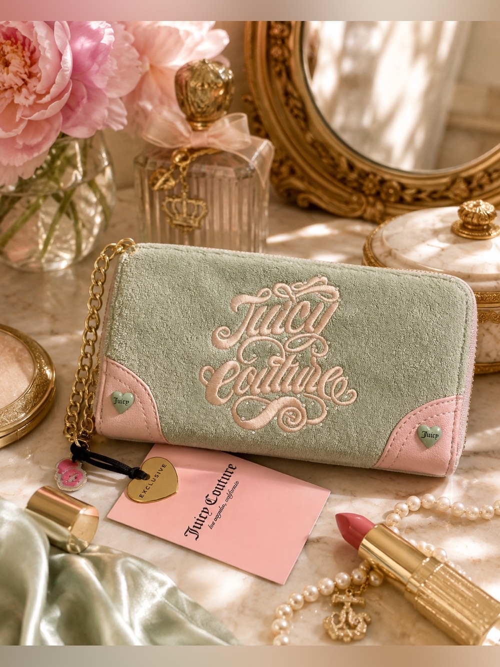 Juicy Couture Exclusive Juicy Sugar Rush Long Wallet Frosty Green